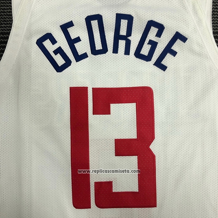 Camiseta Los Angeles Clippers Paul George #13 Association 2020-21 Autentico Blanco